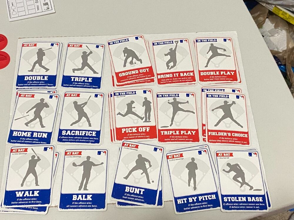 2015 Bases Loaded Baseball MLB Board Game Lot 38 Cards Parts Only